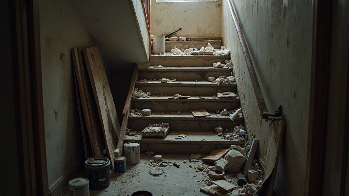 Remont mieszkania a bałagan na klatce schodowej